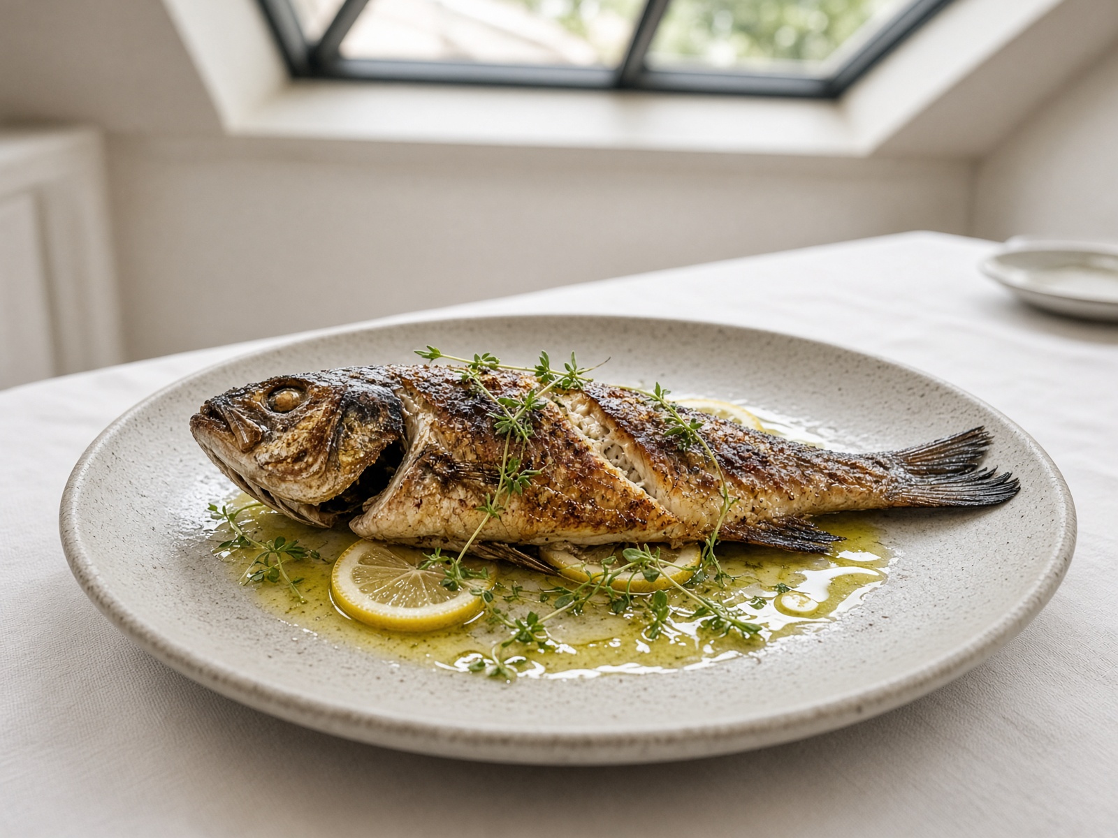 Roasted branzino — a seasonal plate from The Journey. IG:@sararestaurantto